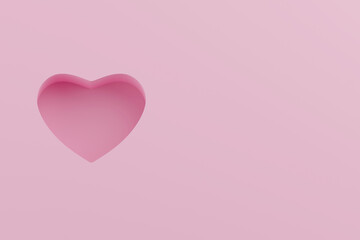 Fototapeta na wymiar pink background for Valentine's Day 3D illustration