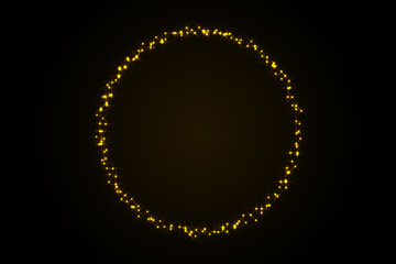 Naklejka premium Abstract light stars circle frame background