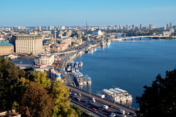 Fototapeta premium City landscape in Kyiv, Ukraine.
