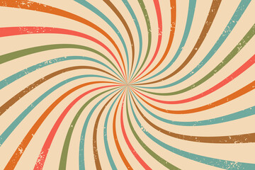Abstract vintage retro rays background with grunge effect