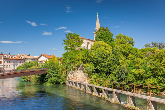 The town of Sacile, Pordenone, Italy