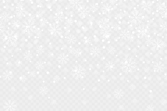 Snowflakes winter transparent background illustration