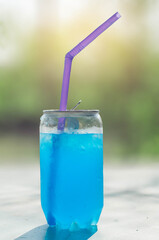 glass of water with ice