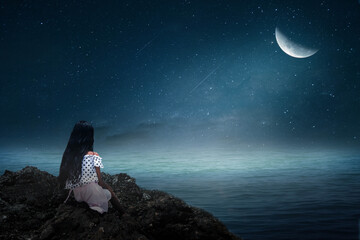 person on the moon