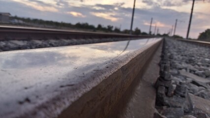 Naklejka premium railway in winter