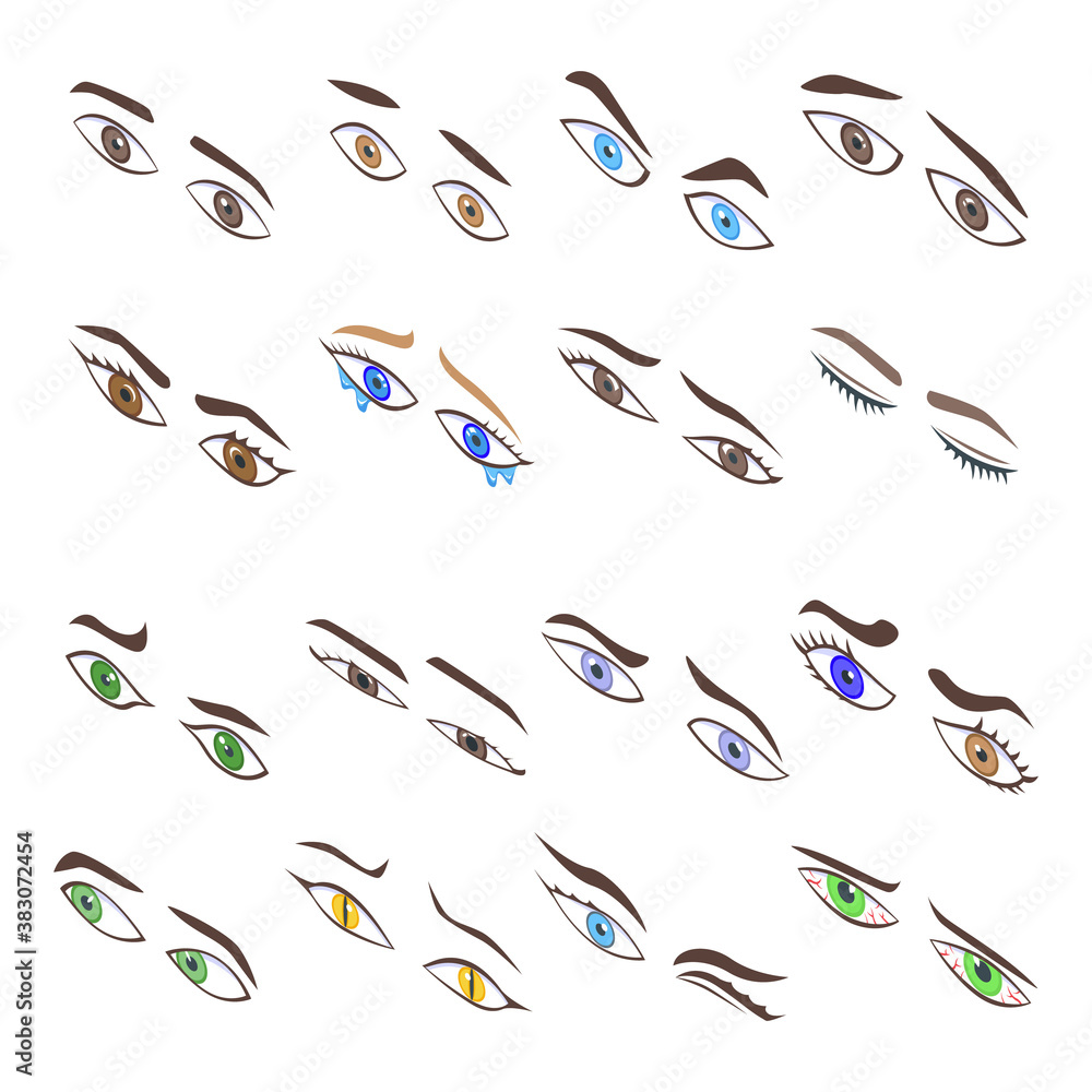 Poster eyes icons set. isometric set of eyes vector icons for web design isolated on white background