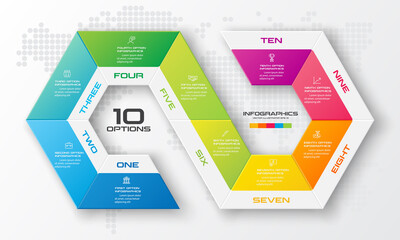 Timeline infographic template,Business concept with 10 options,Vector illustration.