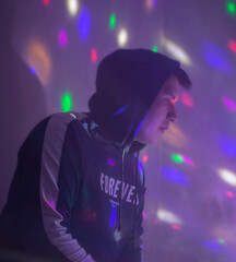 Naklejka premium Photo of a person with club lighting