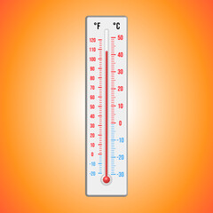 Hot thermometer, vector