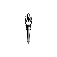 Torch fire icon, Torch fire logo. Torch fire flat design vector