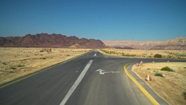 driving in the Timna Valley negev desert