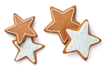 Gingerbread Stars Isolated On White Background
