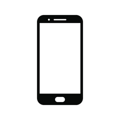 white blank screen display smartphone with front camera isolated on white background. vector illustration eps 10