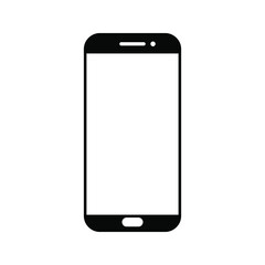 white blank screen display smartphone with front camera isolated on white background. vector illustration eps 10