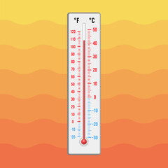Hot thermometer, vector