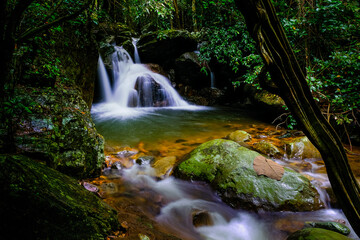 Krok E-Dok waterfall in the rain forest in Saraburi Province, Thailand