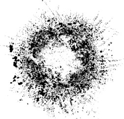 Vector Grunge Background. Circle Brush Stroke . Distressed Shape . Splash