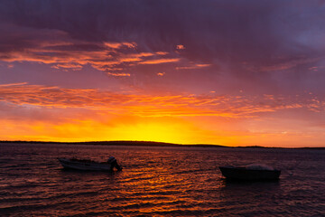 sunset over the sea