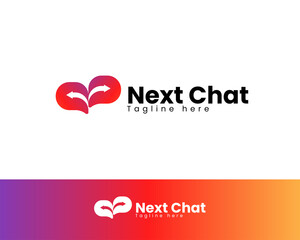 Logo Next chat App Vector Template Design, Talk Logo, designed for chat applications