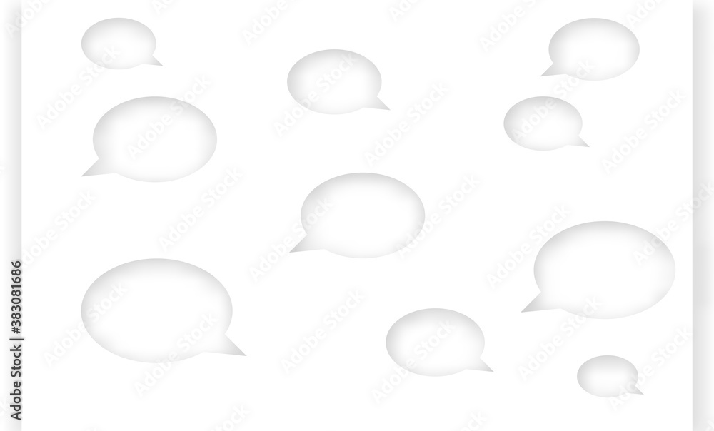 Poster speech bubbles with delicate shadows. ready to cut and paste on every surface