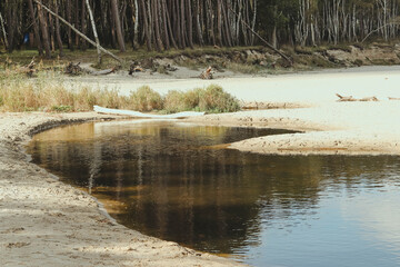 river on the beach