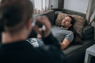 Psychotherapist and patient at an appointment in the office