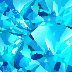 Bright blue abstract background made of blue crystals. Vector design.