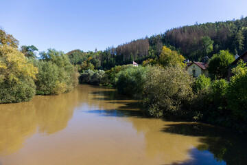 Slavic Fort, church of St. Kliment above River Sazava, Czech Republic