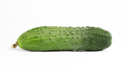  Fresh cucumbers. Isolated on a white background. Side view