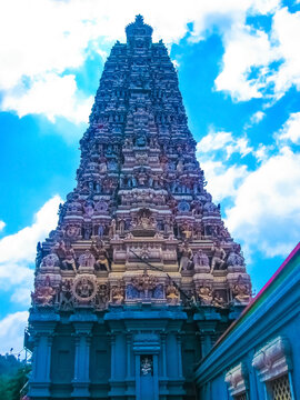 Hindu temple tower in Colombo. Sri Lanka.