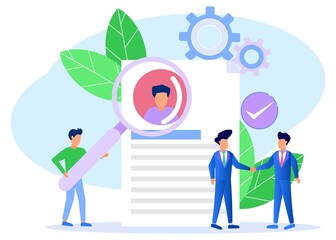 Illustration vector graphic cartoon character of business recruitment
