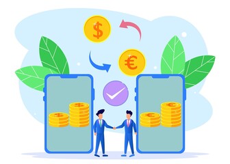 Illustration vector graphic cartoon character of currency exchange