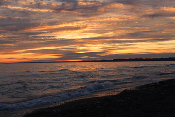 Sunset Sunrise Over Beach Water
