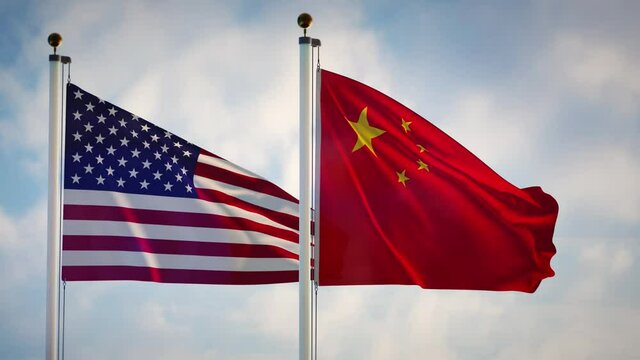 American and Chinese flags showing trade disputes and conflict.