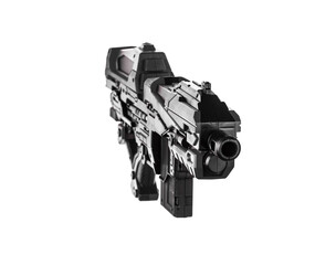 futuristic weapon machine gun isolated on white background