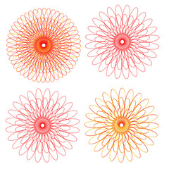 drawing spirograph on white paper illustration	