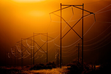 Powerlines Light in Valley