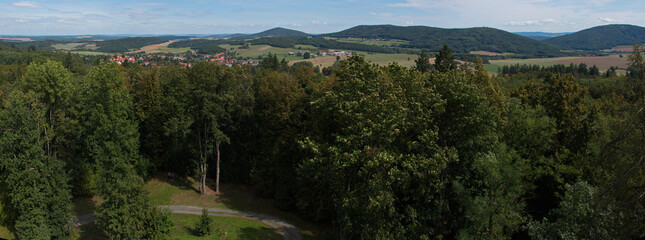 Panoramic view from lookout Bolfánek in a public park near Chudenice,West Bohemia,Plzeň Region,Czech Republic,Europe
