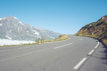 Fototapeta premium Mountain road at Austia. Backplate road. Grossglockner High Alpine Road.