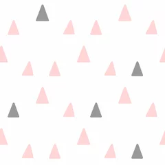 Foto op Plexiglas Meisjeskamer Leuk naadloos patroon met herhaalde driehoeken. Eenvoudige vectorillustratie.