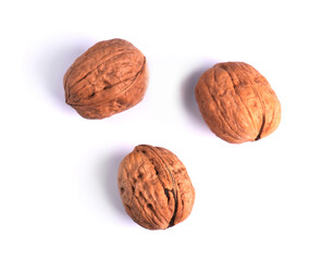 walnut on white