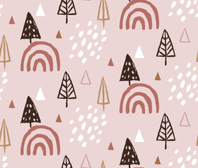 Hand drawn Christmas and New Year doodles, sketches and icons. Vector background