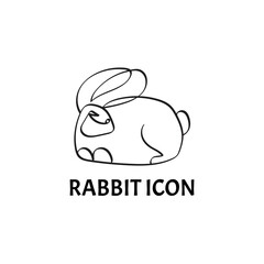Rabbit logo template. Black rabbit icon on a white background. Vector EPS10