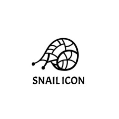 Snail logo template. Black snail icon on a white background. Vector EPS10