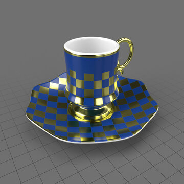 Turkish coffee cup and saucer