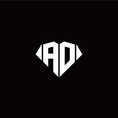 A O initial letter with diamond shape origami style logo template vector