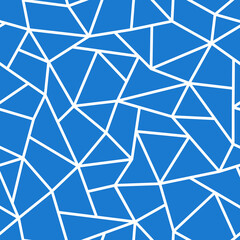 Vector seamless geometric pattern. Creative endless polygonal design. Blue abstract trendy background. Grid triangle texture