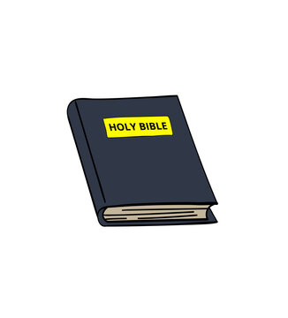 Bible book. Cartoon style icon or poster design.