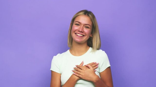 Young blonde caucasian woman confused, feels doubtful and unsure