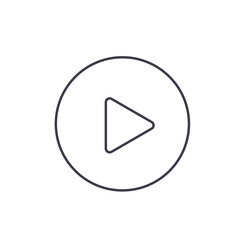 Play button vector icon line. Video media player symbol.